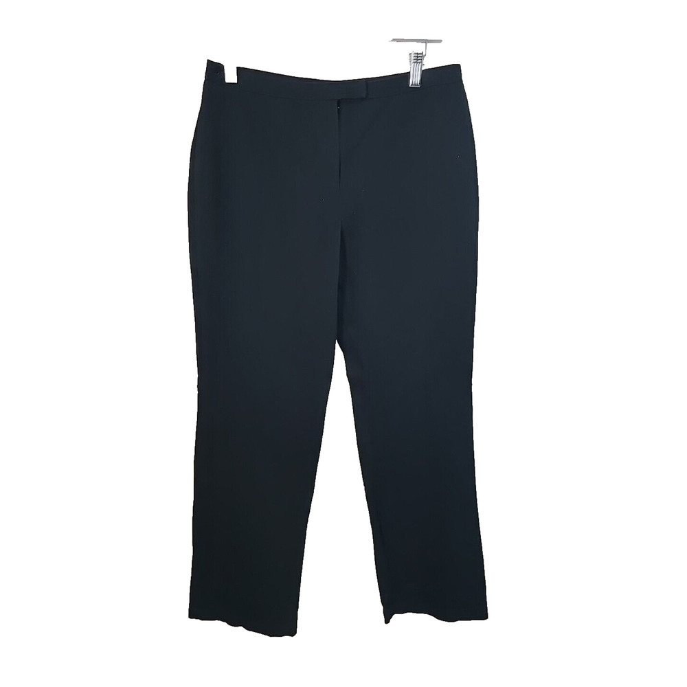 Chico's Black Straight Leg Mid Rise Career Casual Trouser Pants Womans Size 1/8